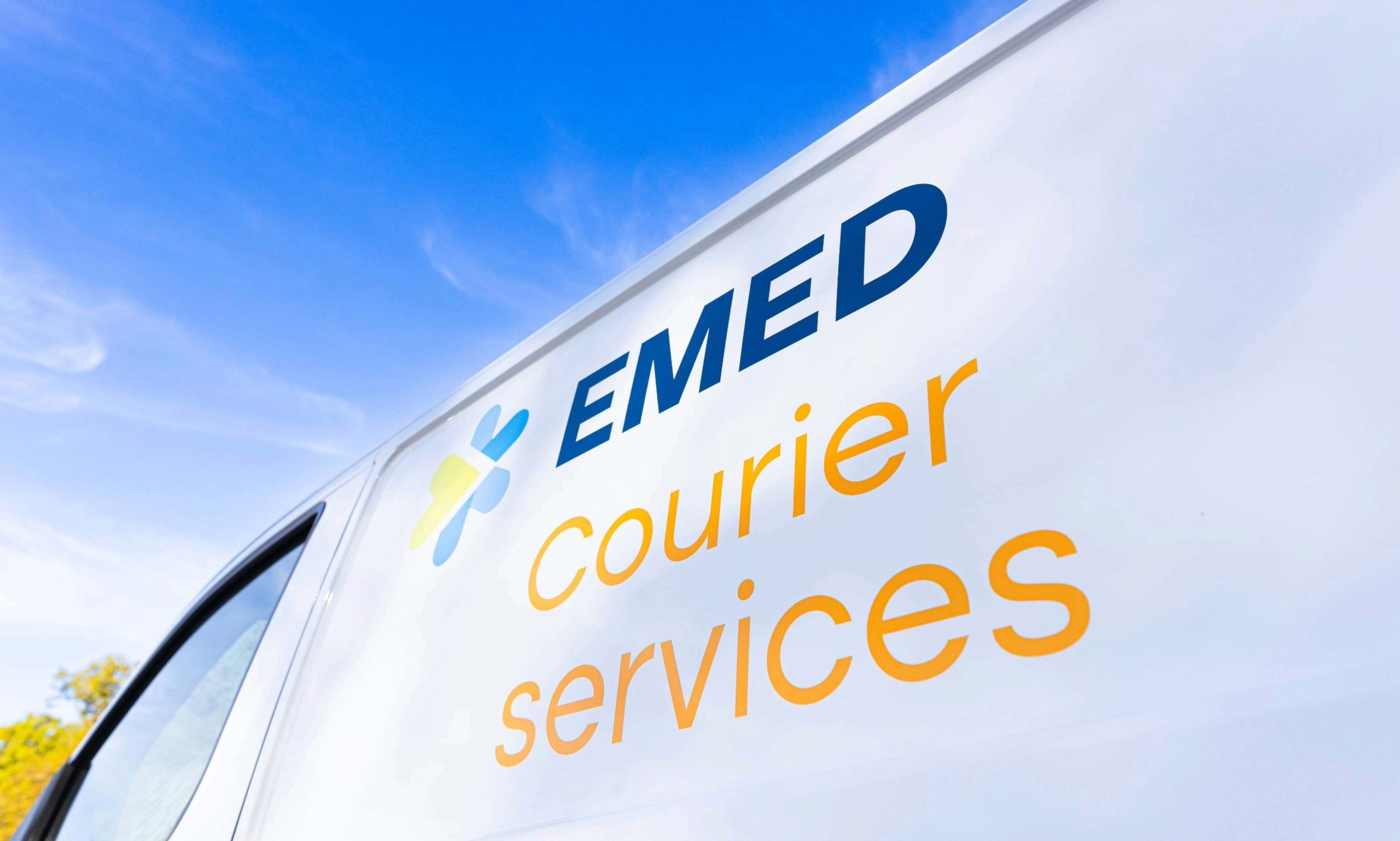EMED Courier Services vehicle supporting pathology logistics in north west London